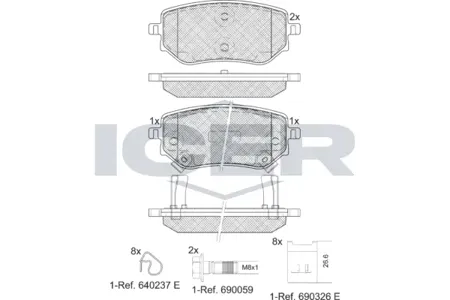 ICER 182343 Колодки торм.задние