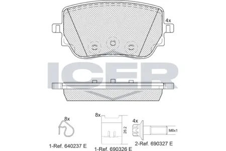 ICER 182352 Колодки торм.задние Mercedes A 18-> B 18-> CLA 19->GLA 20->GLB 19->