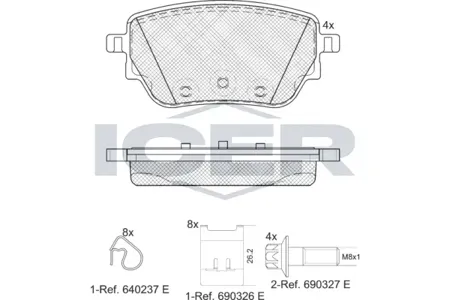 ICER 182353 Колодки торм.задние Mercedes A 18-> B 18-> CLA 19->GLA 20->GLB 19->