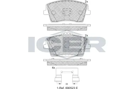 ICER 182354 Колодки торм.передние Geely Monjaro Volvo XC40 (0917-) Tugella , FY-11