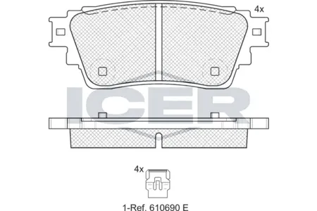 ICER 182357 Колодки торм.задние