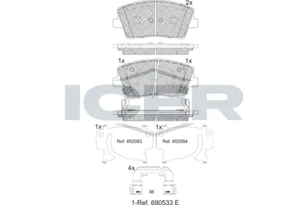 ICER 182368 Колодки торм.передние Hyundai G70