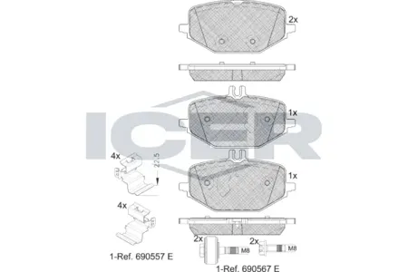 ICER 182371 Колодки торм.диск. задние Mercedes GLE 53 AMG (1119-) G-SERIES (0118-)