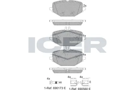 ICER 182371203 Колодки торм.задние Mercedes X167W167