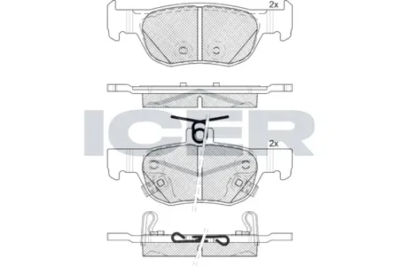 ICER 182374 Колодки торм. дисковые