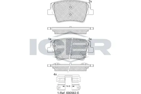 ICER 182379 Колодки торм.