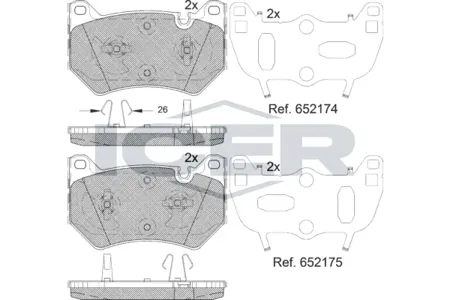 ICER 182385 Колодки торм. передние Audi Q5 (FYB FYG) (0616 -)