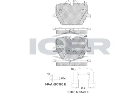 ICER 182386 Колодки торм. задние BMW 3 (G20 G80) (1118 -)