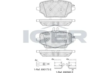 ICER 182392 Колодки торм.