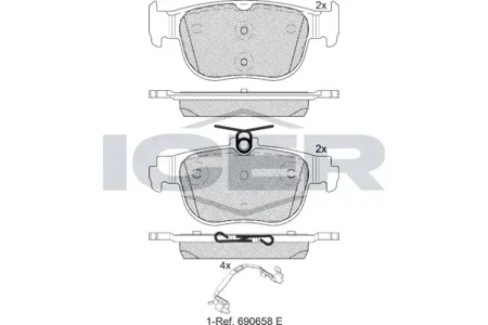 ICER 182408 Колодки торм.задние Skoda Octavia (A8) (2019>) Audi A3 20>, VW Caddy 20>