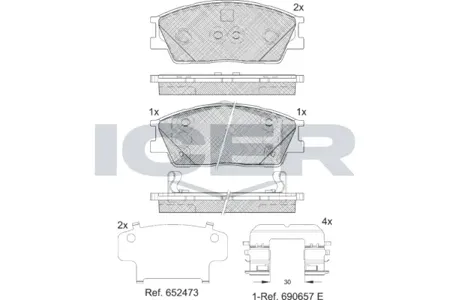 ICER 182414 Колодки торм. дисковые Kia Soul 2018-