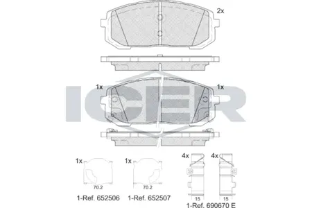 ICER 182419 Колодки торм.передние