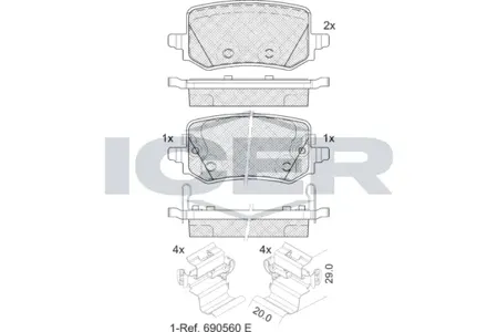 ICER 182421 Колодки торм.