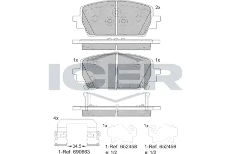 ICER 182428 Колодки торм.
