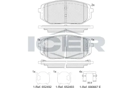 ICER 182429 Колодки торм.