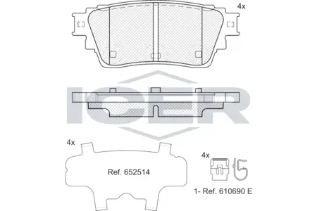 ICER 182488 Колодки торм.диск.задние Nisan ARIYA (FE0) SUV 07.2020-