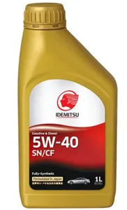 IDEMITSU 30015048724 IDEMITSU FULLY-SYNTHETIC SN/CF 5W40 Масло моторное синт. (пластик/Сингапур. Вьетнам) (1L)