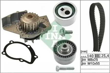INA 530044030 Ремкомплект ГРМ с помпой Citroen Berlingo Jumpy, Toyota Corolla 1.9D 98>