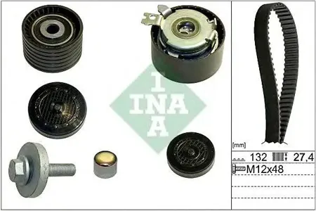 INA 530064010 Комплект ГРМ Renault 1.41.6 16V 1998 => (ролик 2шт+ремень 132x27)
