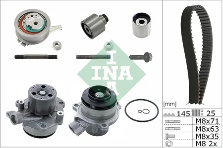 INA 530065032 Ремкомплект ГРМ с водяным насосом