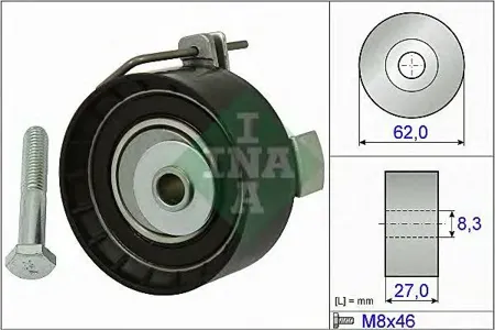INA 531081310 Натяжной ролик ремня ГРМ Volvo S40 II (2003-2012) C30 (2006-2013) V50 (2004-2012), Ford C-MAX II (2010- ) Focus III (2011- ) Fiesta V (2001-2008) Mondeo IV (2007-2015)