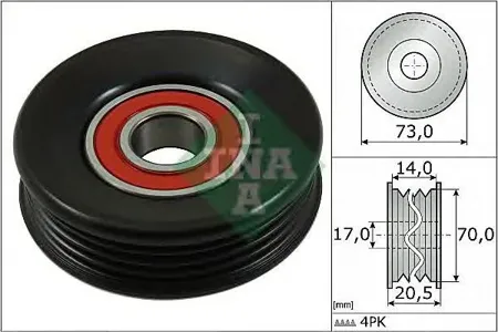 INA 531085310 Натяжной ролик Honda Civic VII (2000-2005) CR-X III (1992-1998), Subaru Impreza III (2007-2014) Legacy IV (2003-2009) Outback III (2003-2009)