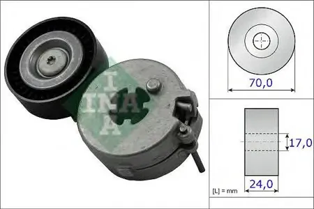 INA 534033310 Натяжитель приводного ремня Audi A4 IV (B8) (2007-2015) A5 I (2007-2016) A6 IV (C7) (2011- ) Q5 I (2008-2016), Seat EXEO (2008-2013), VW Multivan V (T15) (2003-2015) TranSporter V (2003-2015)