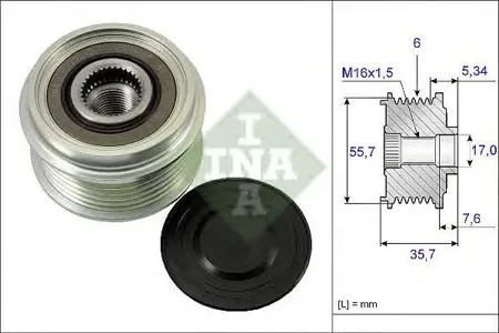 INA 535007710 Шкив генератора Mercedes Opel Vito Antara 96- 2.0-2.3 Diesel