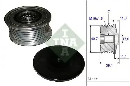 INA 535008410 Шкив генератора Mercedes 280-350CDI W211,212,164,251 05=>