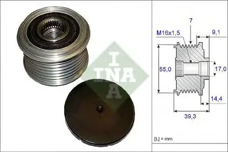 INA 535014210 Шкив генератора Hyundai IX 55 09-