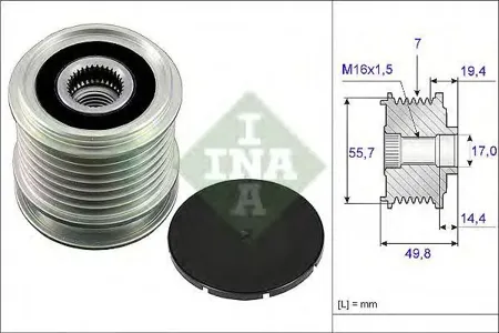 INA 535016510 Шкив генератора Mercedes W203W204W211W212 02- 1.6-1.8