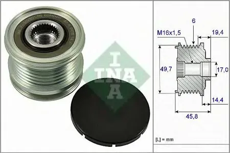 INA 535016810 Шкив генератора Mercedes W204,W212 W211 Sprinter Vito 06-