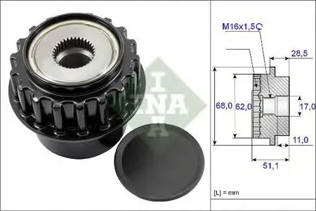 INA 535017510 Муфта обгонная шкива генератора