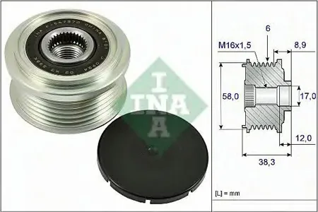 INA 535026610 Шкив генератора