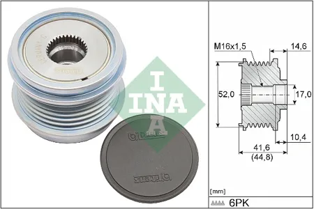 INA 535034310 Шкив генератора с обгонной муфтой