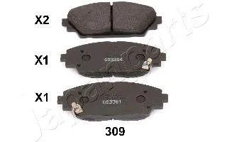 JAPANPARTS PA309AF Колодки торм. Mazda 3 13- передние
