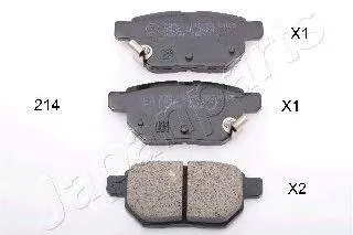 JAPANPARTS PP214AF Колодки торм.задние Toyota Auris 1.4VVT-i -2.2D 07>Yaris 1.0VVT-i 06>