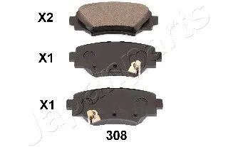 JAPANPARTS PP308AF Колодки торм. Mazda 3 13- задние