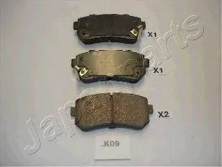 JAPANPARTS PPK09AF Колодки торм.задние Kia Rio 05=> Sportage 10=> Ceed