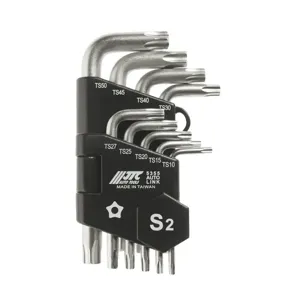 JTC JTC5355 Набор ключей TORX пятилучевых Г-образных с отверстием ТS10-ТS50 9шт