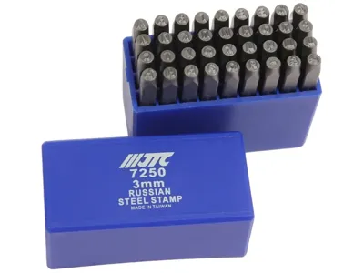 JTC JTC7250 Клейма буквенные кириллица 3мм (HRC 60+-2град. DIN 1451) JTC