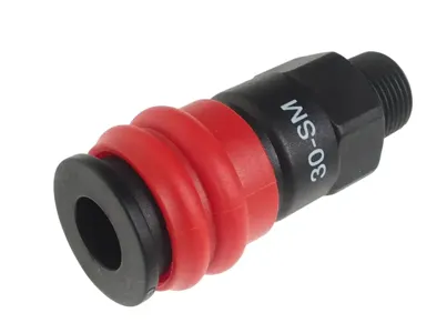 JTC JTCJW107130SMC Переходник для компрессора 3/8 быстросъемный композитный с клапаном наружная резьба JTC