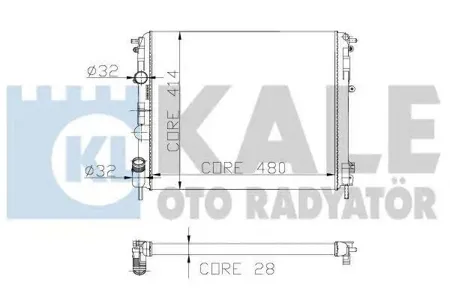 KALE 205600 Радиатор Renault Clio II Kangoo 1.2-1.6i1.9DTi 98>