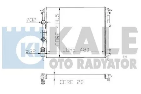 KALE 205700 Радиатор двигателя Renault Clio II Clio SY Mercedes OL I Kangoo
