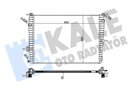 KALE 220600 Радиатор двигателя MT Renault Fluence 10- 1,6 K4M838 (106)