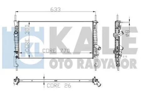 KALE 235500 Радиатор двигателя Ford Transit 06- AC+ паяный