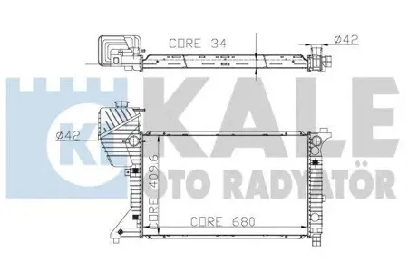 KALE 330300 Радиатор охлаждения Mercedes Sprinter (95-) AC+ паяный