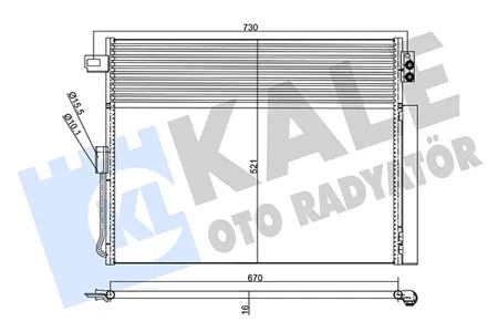 KALE 343185 Радиатор кондиционера Jeep Grand Cherokee iv (wk2) (10-) со встроенным м