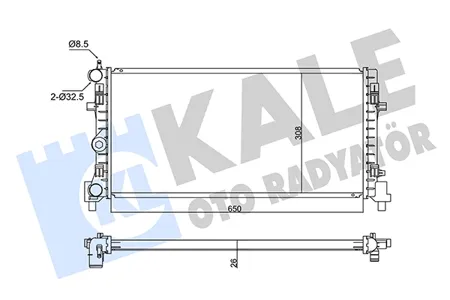KALE 345835 Радиатор двигателя MT VW Polo , SK Fabia , Rapid