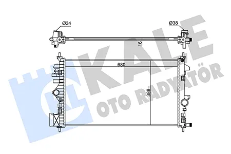 KALE 346175 Радиатор двигателя MT Opel Insignia 1.6-1.8, 1.6T 08-